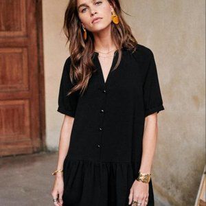Sezane Lennita Black Mini Dress Size 34 (size 2)